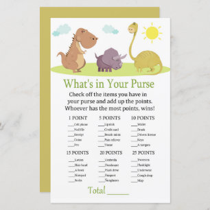 Dinossauro O que há no seu chá de fraldas de jogo