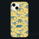 Dinossauro Padrão Amarelo<br><div class="desc">Muitos dinossauros azuis,  Tyrannosaurus rex,  Spinossauro,  Stegossauro,  Diplodocuments e Tricerátops. Eek! Arte original de Nic Squirrell.</div>