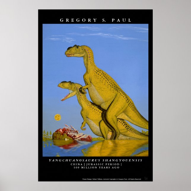 Dinossauro Poster Yangchuanossauro Greg Paul (Frente)