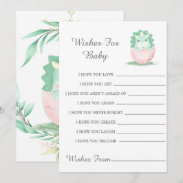 Dinossauro Rosa Verde Peony Deseja Um Cartão De Be