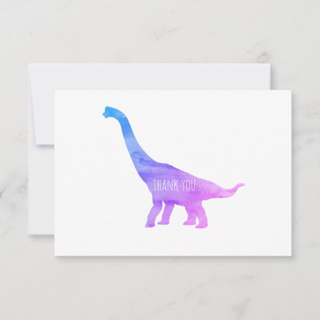 Dinossauro Roxo Brachiosaurus Cartões de agradecim (Frente)