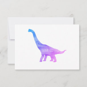 Dinossauro Roxo Brachiosaurus Cartões de agradecim