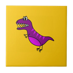 Dinossauro roxo, bravo e bonito desenho animado
