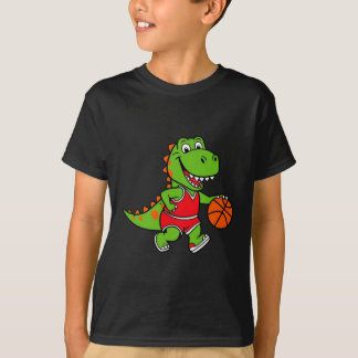 Dinossauro sorridente jogando camisa de futebol di