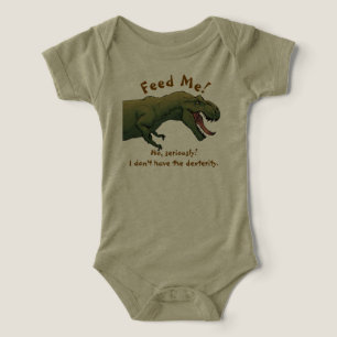 Dinossauro T-Rex Alimenta-Me Uma Roupa De Bebê