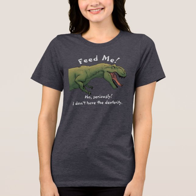 Dinossauro T-Rex me alimenta da camisa do topo das (Frente)