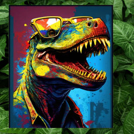 Dinossauro T Rex Moderno Mundo Crianças Poster