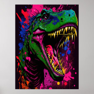 Dinossauro T Rex Poster Rosa Rosa