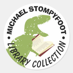 Dinossauro t-rex tiranossauro lendo adesivo