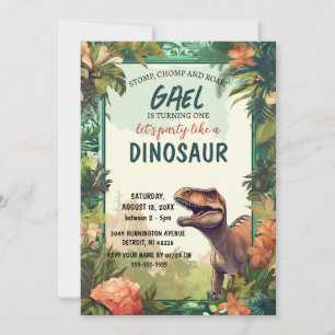 Dinossauro Transformando Um Menino Convite De Aniv