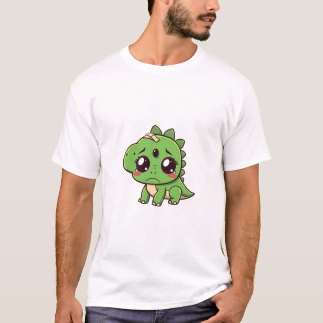 Dinossauro Triste com Camisa T de Bandage (Frente)