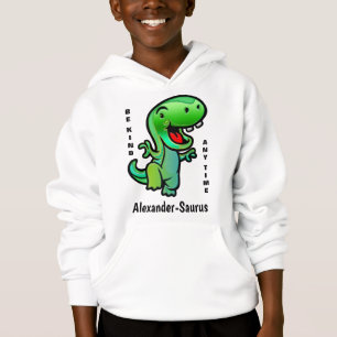 Dinossauro Verde Sorridente Seja gentil Crianças 