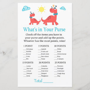 Dinossauro vermelho O que há no seu chá de fraldas