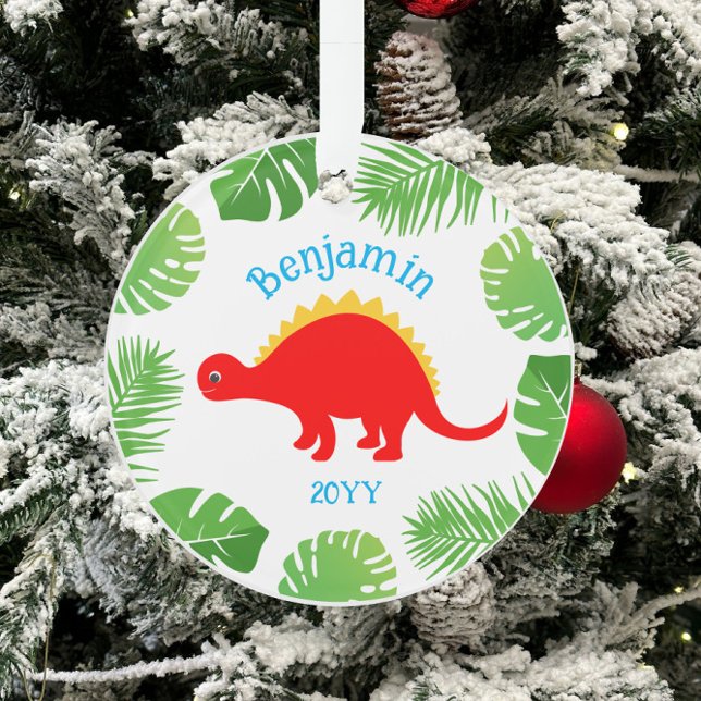 Dinossauro Vermelho Stegosaurus Enfeite Natal (Criador carregado)