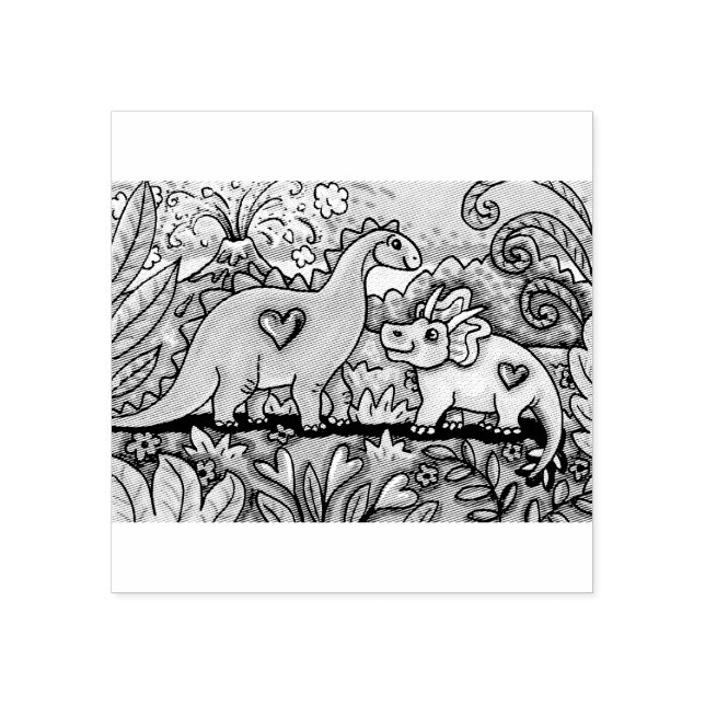 DINOSSAUROS AMIGÁVEIS CARIMBO DE BORRACHA (Impressão)
