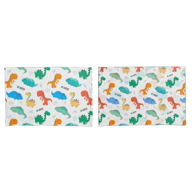 Dinossauros Coloridos Bonitos Padrão Ilustrado (Frente - conjunto)