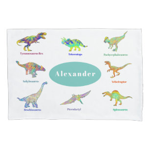 Dinossauros com nomes Colorful Pattern Teal