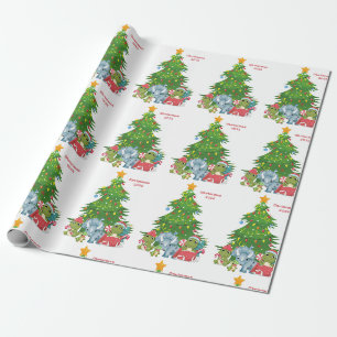 Dinossauros de papel de embrulho de Natal personal