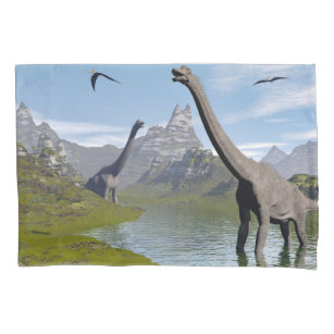 Dinossauros do Brachiosaurus na água - 3D rendem