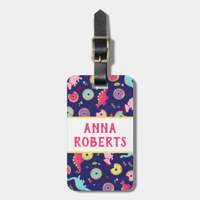 Dinossauros para Meninas e Etiqueta de Bagagem de  (Frente Vertical)