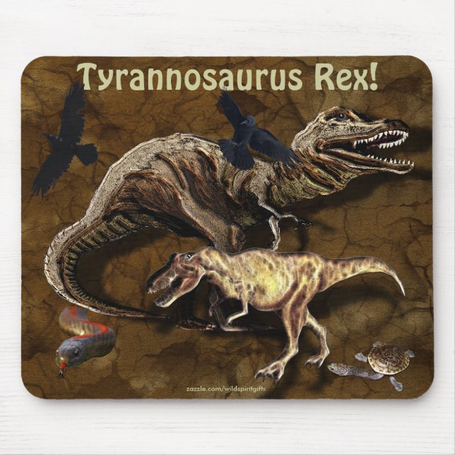 Dinossauros T-Rex e Mousepad da Vida Selvagem (Frente)