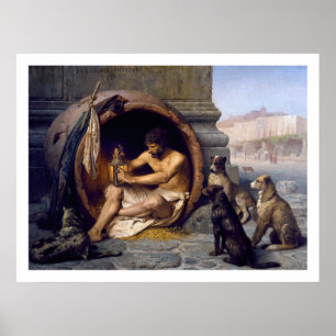 Diogenes & Dogs Poster Impressão por Gérôme
