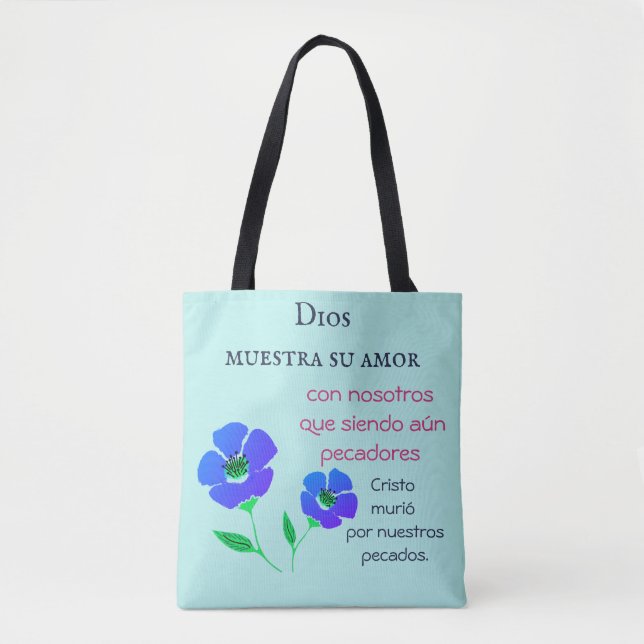 Dios muestra su amor tote bag (Frente)