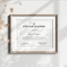 Diploma de Ensino Domiciliar Moderno Branco