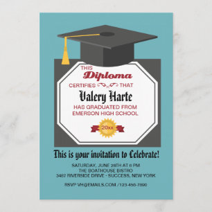 Diploma de Graduação Convite para Graduação de