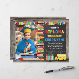 Diploma de Graduação Pré-Escolar com Foto