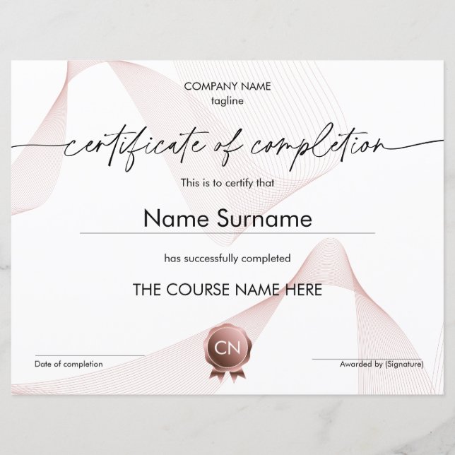 Diploma de participação de certificado de conclusã (Frente)