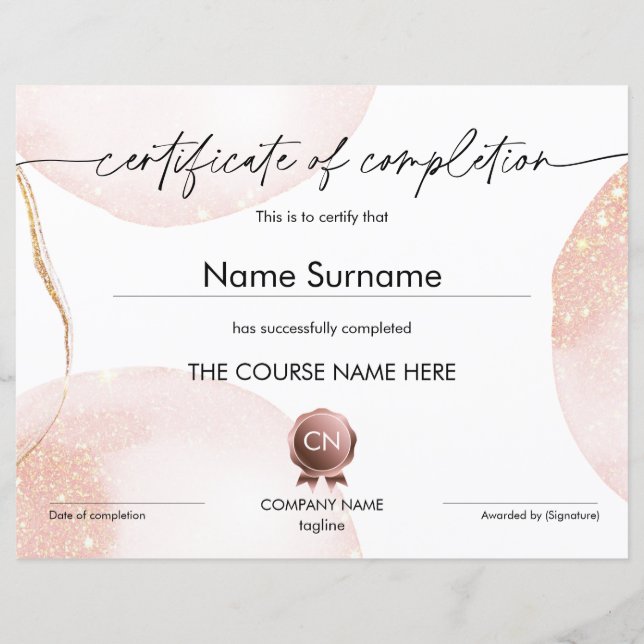 Diploma de participação de certificado de conclusã (Frente)