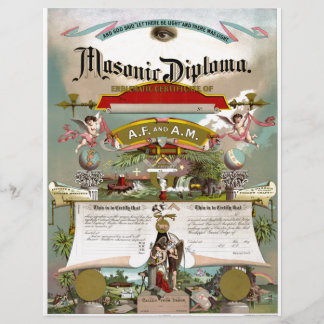 Diploma Masônico por volta de 1890