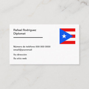 Diplomata cubano Cartões de visitas de língua es