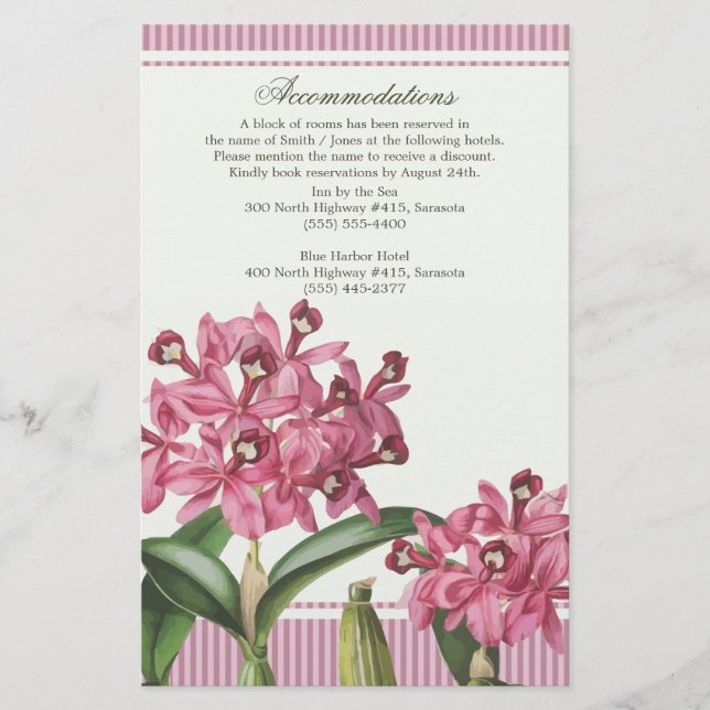 Direções de Casamento de Orquídeas Rosa Cattleya (Frente)