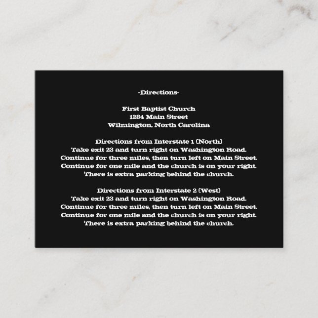 Direções de Texto do Amor Inserir Cartões em Plum (Frente)