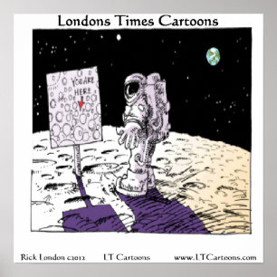 Direções Sobre A Lua Engraçado Poster