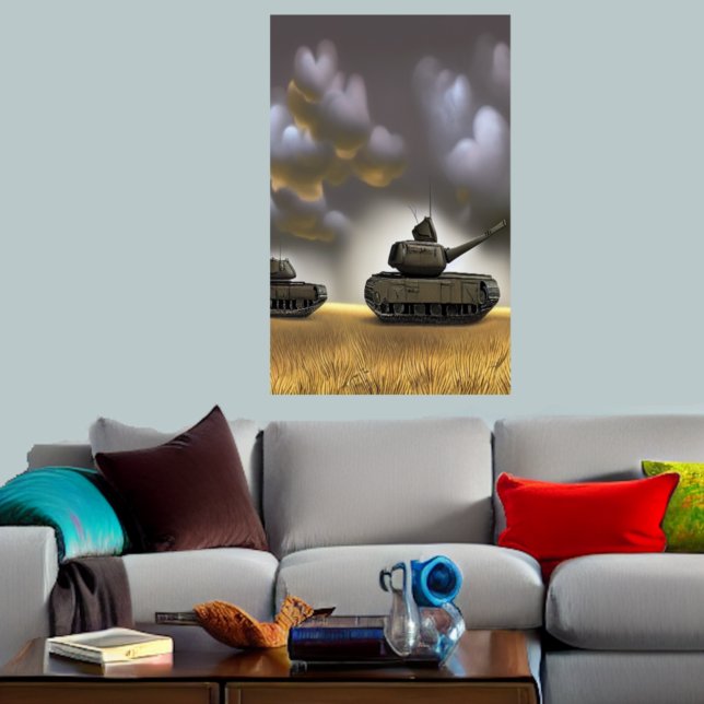 Dirigindo para o campo de batalha | AI Art Poster (Criador carregado)