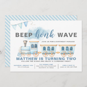 Dirigir De Comboio, Menino Do Convite De Aniversár