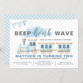 Dirigir De Comboio, Menino Do Convite De Aniversár