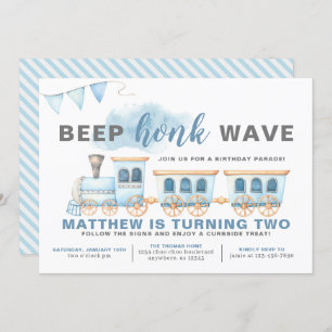 Dirigir De Comboio, Menino Do Convite De Aniversár