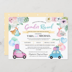 Dirigir por Gênero do Bebê Revelar Convite