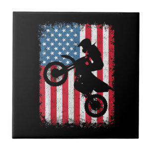 Dirt Bike American Flag Motocross Biker Men