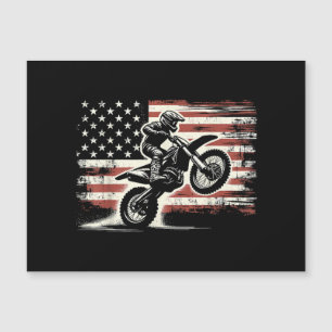 Dirt Bike American Flag Motocross Biker Vintage EU