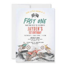 Dirt Bike First Convite de aniversário for Boy