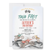 Dirt Bike Second Convite de aniversário for Boy