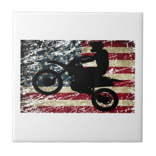 Dirt Bike USA Flag T-Shirt Motocross American Flag