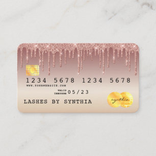 Discagem Dourada com Rosa de Cartão de Crédito Dou