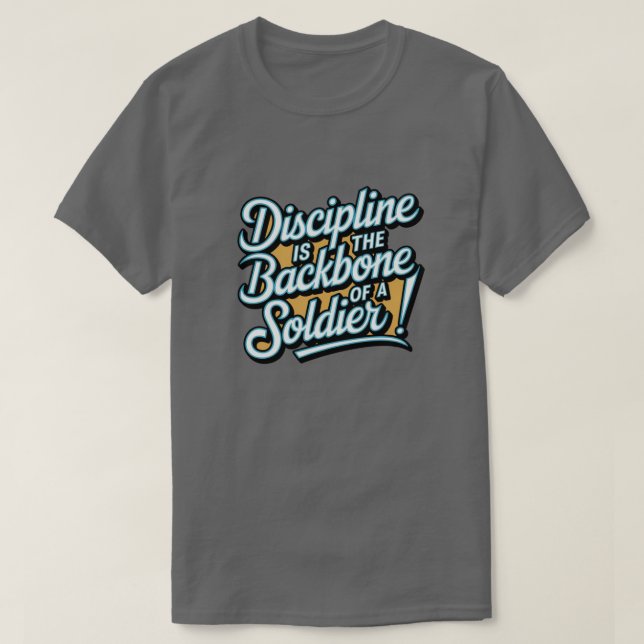 Disciplina é a camiseta da tipografia da espinha d (Frente do Design)
