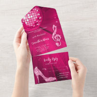 Disco Ball and Heels Pink Birthday